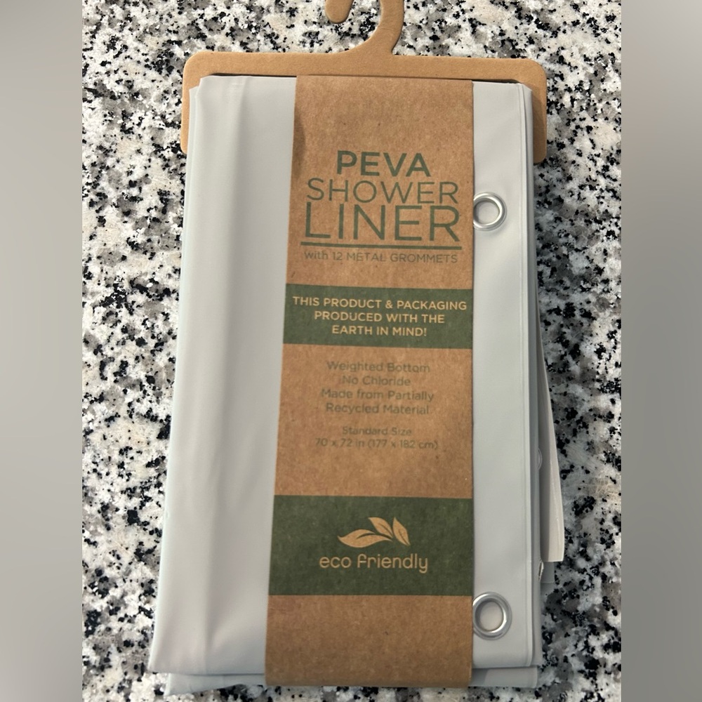 NWT PEVA shower curtain liner, 70x72 in